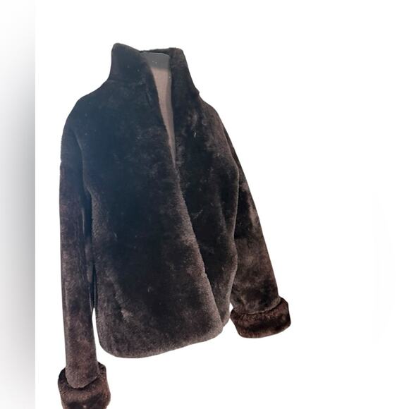 Vtg 50s Fur Coat Swing Style Rolled Cuff Womens Size M Hollywood Glam Mad Men - Picture 4 of 10